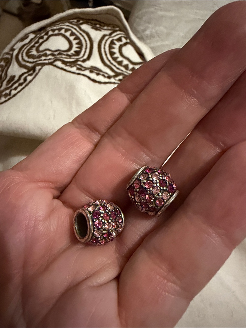 Brighton Pink Crystal Pave Spacer Beads